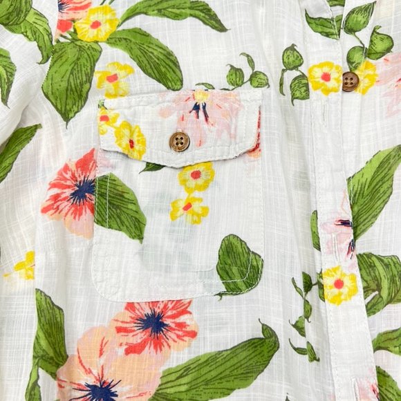 Croft & Barrow Sheer Floral Button Front Shirt XL - Picture 4 of 7